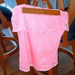Lilly Pulitzer strapless pink top size small